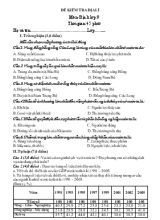 Đề 3 kiểm tra địa lí môn- Địa lí lớp 9 thời gian 45 phút